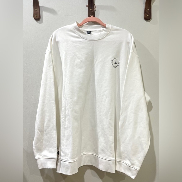 NWOT adidas by Stella McCartney Crewneck Sweatshirt French Terry White Size L - Picture 5 of 11